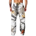 thumbnail image 7 of Mens Camo Wide Leg Pants Baggy Elastic Drawstring Waist Hunting Jogger Sweatpants with Side Pockets Gray L, 7 of 7