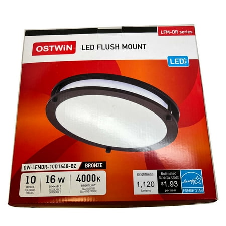 

Ostwin LED Flush Mount 10 Inches 16W Dimmable Bronze 4000K Bright Light