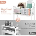 thumbnail image 3 of 3 Tier Metal Rolling Utility Cart, Rolling Storage Cart, Trolley Cart with Wheels, Small Rolling Cart, Storage Cart Organizer for Kitchen, Office, Bathroom, White, 3 of 18