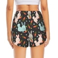 thumbnail image 4 of Uemuo Rabbit Is Eating Carrots Pattern Women's Athletic Shorts High Waisted Running Shorts with Liner Pockets Gym Elastic Workout Shorts-, 4 of 9