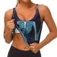 thumbnail image 3 of Hirioo Space Skeleton Meditation for Women's Sports Vest with Full-Print Design, Stretchy Fabric and Removable Pads-Small, 3 of 8
