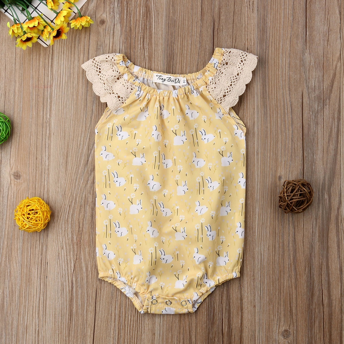 New Newborn Infant Baby Girls Bunny Romper Bodysuit Jumpsuit Set Clothes Outfit