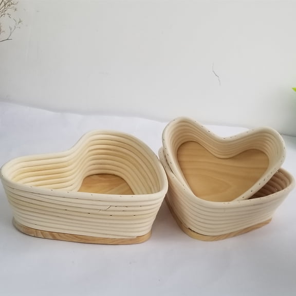 Raindrops Khaki Vine Proofing Basket for Baking Natural Cotton Linen with Cover Great for Sourdough and Artisan Bread 18x15.5cm