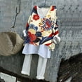 thumbnail image 6 of Busydd Womens Tops Fashion Vintage Floral Print Cotton Linen Shirts Long Sleeve Round Neck Summer Tops Loose Fit Plus Size Blouses Casual Comfort Tee Tops Classic Oversized Tops for Women,S-5XL, 6 of 7