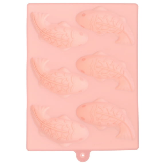 OULII Reusable Pink Silicone Mold Fish Shape for Candy Chocolate Fondant Baking and Cookie Making