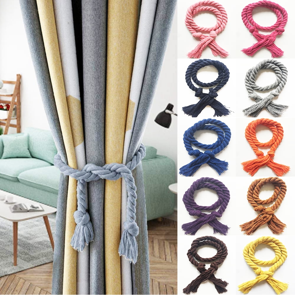 2/4/6/8PC Magnetic Window Curtain Tie backs Strong Ball Buckle Rope Holdbacks US 
