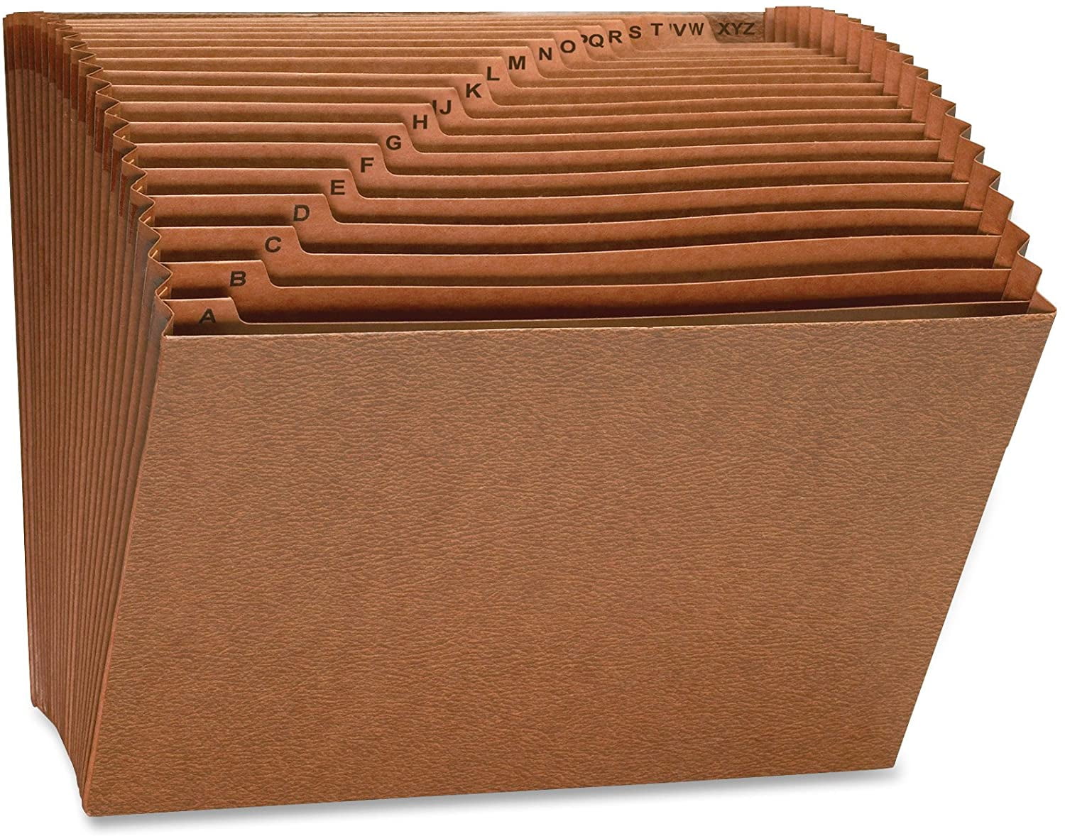 Sparco Accordion Files, NoFlap, 21 Packets, AZ, Letter, 12 x 10 Inches, Brown (SPR26534