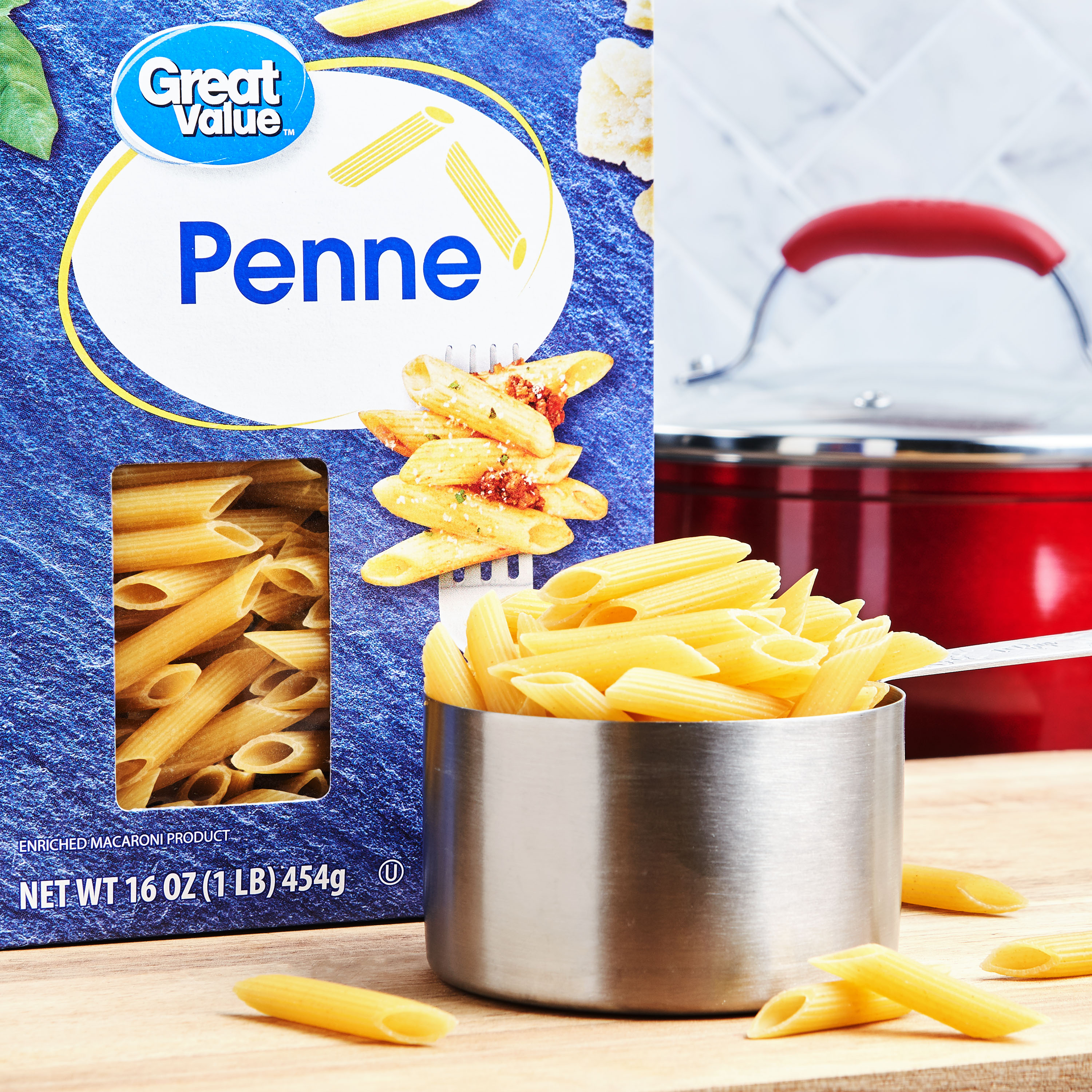 (6 pack) Great Value Penne Pasta, 16 oz, 6 Pack