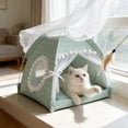 thumbnail image 1 of Pisexur Suministros para mascotas Cama semicerrada para mascotas Tienda plegable para mascotas al aire libre Tienda de campaña para mascotas de verano a prueba de mosquitperros, gatos y animales, 1 of 6