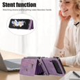 thumbnail image 5 of Dteck Crossbody Wallet Case for Samsung Galaxy Z Flip4 5G, RFID Blocking PU Leather Zipper Handbag Purse Flip Cover, Kickstand Folio Case with Card Slots Wrist Strap Lanyard,Purple, 5 of 10