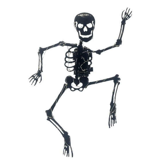 Haunted Hill Farm Halloween Decoration Metal Skeleton White 2.3-Ft.