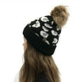 thumbnail image 2 of Herrnalise Women Leopard Stitching Outdoor Plush Hats Crochet Knit Button Beanie Cap, 2 of 4