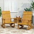 thumbnail image 3 of GDF Studio Winder Outdoor Acacia Wood Rocking Chairs, Set of 2, Teak, 3 of 7