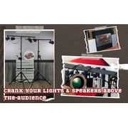 DJ Light Stands (2 Pack) Stage Lighting Truss System by Griffin Hand Crank Up Portable Speaker Tripod Platform Rig Adjustable Trussing Kit T Bar Mount for Can Lights Music Equipment Package