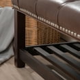 thumbnail image 5 of Modern Faux Leather End of Bed Bench, Upholstered Button Tufted Ottoman Seat with Storage Shelf and Nailhead Trim for Bedroom Entryway Living Room, 5 of 15