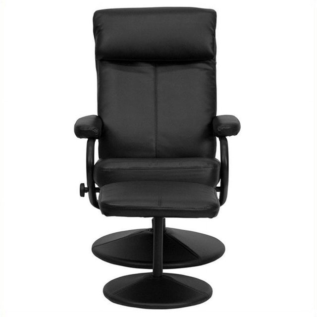 Flash Furniture Palimino Recliner and Ottoman in Black with Base