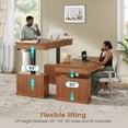 thumbnail image 4 of 55.1" Farmhouse Electric Standing Desk with 3 Drawers and Storage Cabinet, Height Adjustable Executive Desk for Home Office, 4 of 7
