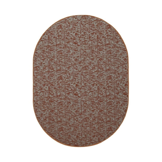 Furnish My Place Indoor/Outdoor Rug Rust 2' x 3' Oval Made in Usa, Area Rugs Great for Kids, Pets, Event, Wedding