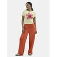 thumbnail image 2 of No Boundaries Soft Fleece Wide Leg Pants, 30” Inseam, 1 or 2-Pack, Women’s XXS-4X, 2 of 4
