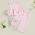 thumbnail image 2 of TOWED22 Infant Baby Girl Clothes 2pcs Outfits Sleeveless Gingham Print Halter Tops Elastic Long Pants(Red,4-5 Y), 2 of 4
