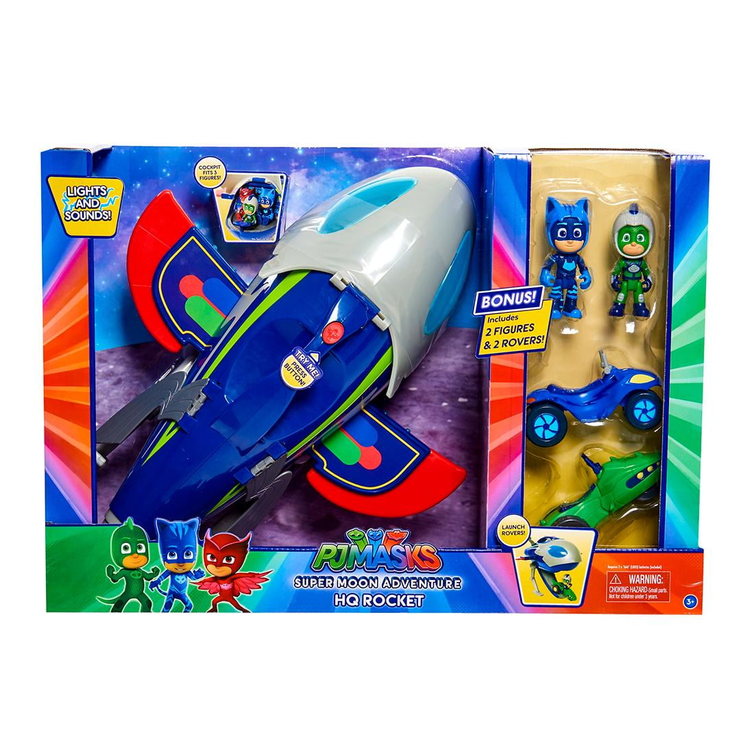 PJ Masks Super Moon Adventure HQ Rocket, kids toys
