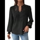 thumbnail image 1 of Blusas Bohemias de Larga con Cuello en V para Mujer, Blusas de con Lunares, Ropa de Crochet con Encaje Fluido, Ropa Informal de Moda. Negro XL, 1 of 9
