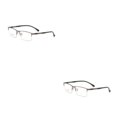 thumbnail image 3 of Qarigey Gafas de lectura Unisex de medio marco de Metal para hombres y mujeres, lentes de plástico, gafas para miopía de cara grande para Type3 NO3, 3 of 6