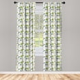 thumbnail image 2 of Ambesonne Nature Art 4-Panel Curtains, Botanical Forest Leaves, 56"x84", White and Multicolor, 2 of 4