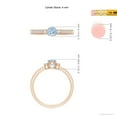 thumbnail image 5 of ANGARA Natural Classic Three Stone Aquamarine and Diamond Ring in 14K Rose Gold for Women (Size-4mm) | March Birthstone, Birthday, Anniversary, Jewelry Gift for Women | Natural Aquamarine Ring, 5 of 9