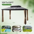 thumbnail image 7 of Furmax 10' x 13' Hardtop Gazebo, Black Polycarbonate Roof Aluminum Frame Netting & Curtains, 7 of 7
