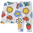 thumbnail image 3 of Girls 2 Piece Pajama Set Cute Print Sleepwear Soft Long Sleeve Top And Pants Matching Nightwear Outfit For Toddlers Kids Children 2 To 10 Years Old, 3 of 3