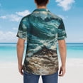 thumbnail image 4 of Disketp Blue Ocean Waves Hawaiian Shirts for Men,Mens Casual Short Sleeve Button Down Shirts Beach Shirt,X-Large, 4 of 7