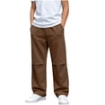 thumbnail image 3 of Falkdiz Warm Sweatpants for Girls Loose Winter Pockets Outdoor Relaxed fit Pantalones Open Bottom Straight Leg Casual Girls Pants , Brown , Size: 14-15 Years, 3 of 8