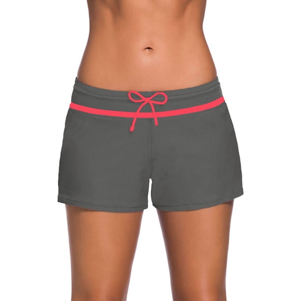 Traje de baño Soidarity Banda ajustable con cordón Pantalón ancho de moda Piernas Pantalones cortos Sexy para Deportes acuáticos Gary Rojo 3XL