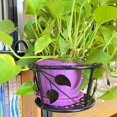 thumbnail image 3 of MesaSe PENGXAING Lot de 2 Cache-Pots Suspendus pour Rambarde Support de Pot de Fleurs Support de Plante pour Usage Intérieur et Extérieur -Noir, 3 of 8