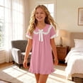 thumbnail image 6 of Girls Dresses Casual Soft Short Sleeve A Line Flowy Round Neck Comfy Lightweight Leisure Everyday Wear, 6 of 7