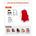 thumbnail image 4 of VEVOR 50 Pcs Housses de Chaise Rouges, Housse de Chaise en Polyester Spandex, Housses Extensibles pour Mariage Fête Banquet, s'Adapte aux Dimensions de Chaise jusqu'à 17.72 x 18.11 x 30.31 Pouces, 4 of 9