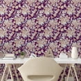thumbnail image 2 of Ambesonne, Floral Design Peel & Stick Wallpaper for Home, Leaves Greenery Print, 13"x100", Purple Sand Brown White, 2 of 5