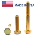 thumbnail image 1 of 3/8"-16 x 1" (FT) Coarse Thread Grade 8 Hex Cap Screw (Bolt) - USA Alloy Steel Yellow Zinc Plated Pk 100, 1 of 1