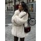 thumbnail image 3 of HH TRAF Abrigo tipo cárdigan de manga larga con efecto de piel sintética para mujer, abrigo holgado de invierno con bolsillos para la calle, 3 of 4