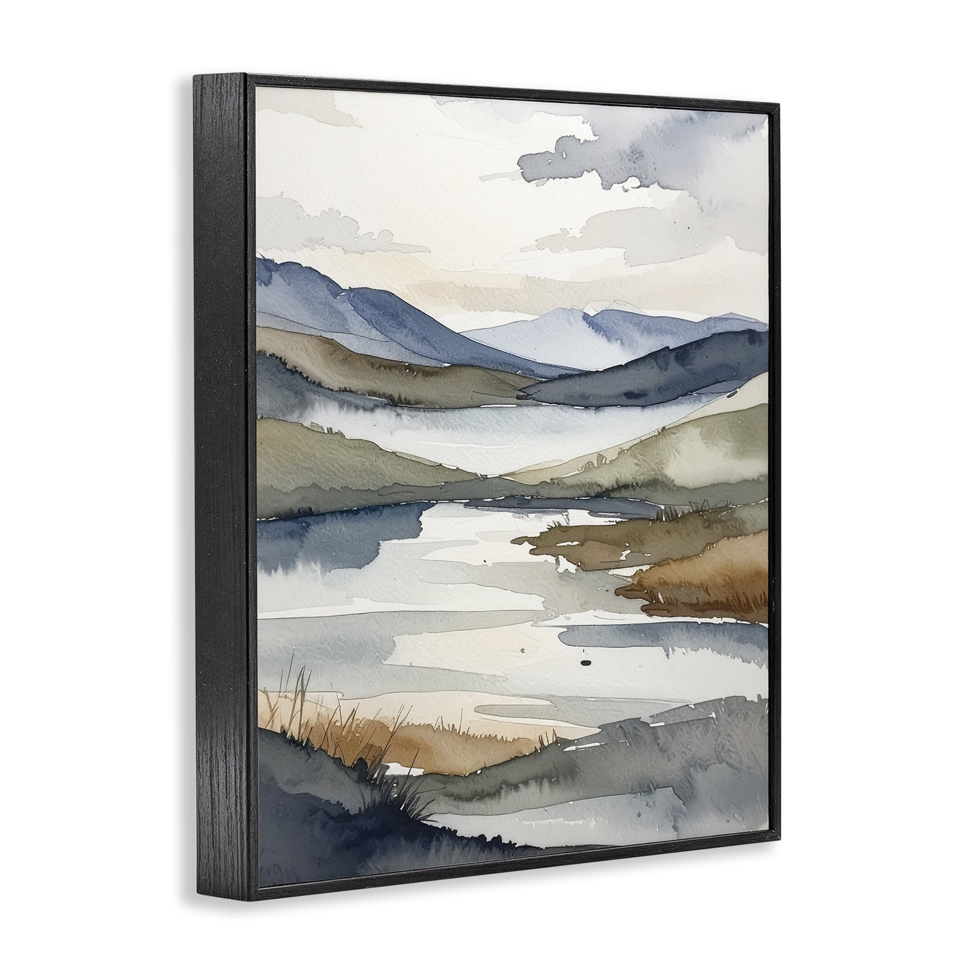 Stupell Industries Flow Of Water Pond Black Framed Giclee Art, design by Alonza Saunders