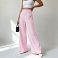 thumbnail image 4 of Lnmiateer Elegant High Waist Wide Leg Pants for Women Draped Loose Silhouette Solid Color Casual Dress Trousers Party Dinner Autumn Winter, 4 of 5
