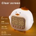 thumbnail image 4 of BR Lindo reloj despertador con forma de pato, luz nocturna recargable de silicona blanca y tono de llamada DIY, lámpara portátil para decoración de dormitorio infantil, 4 of 5