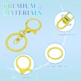 thumbnail image 3 of Uxcell Lobster Claw Clasps Keychain, Metal Lobster Clasp Hook with Swivel Trigger Clips Flat Split Keychain Ring Yellow, 3 of 7