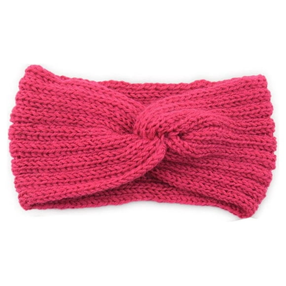 Maoww Crochet Headbands Warm Comfortable Head Wrap Windproof Chunky Ear Warmers Knitted Headband Fashion Accessory for Women Girl Fuchsia