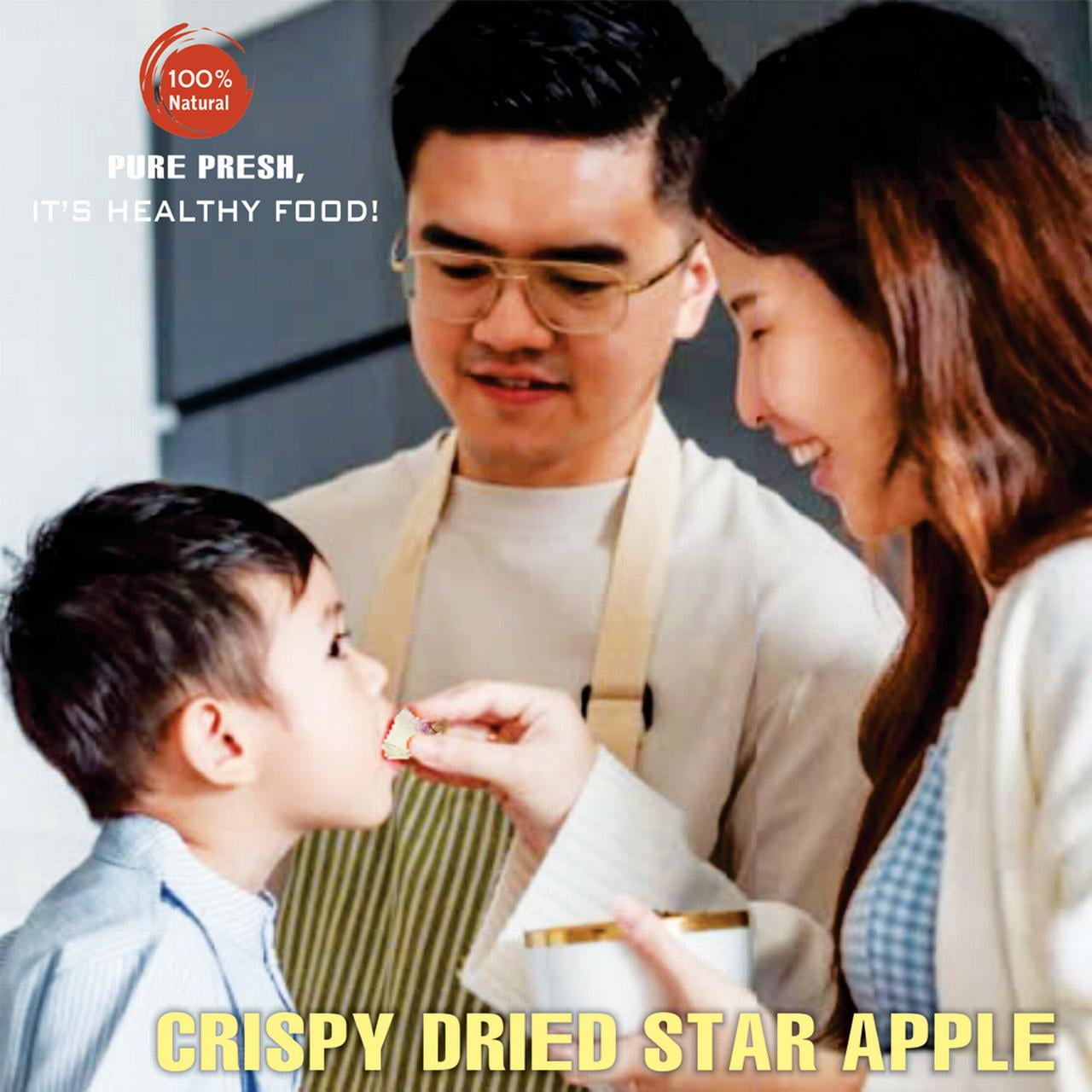 CRISPY DRIED STAR APPLE 2.47 oz (70g) VIETFARMFOOD: Freeze-dried, no sugar added, naturally sweet. Nutritious, pure, and crunchy. Great for snacking, toppings, desserts or healthy gifting