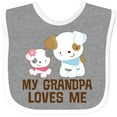 thumbnail image 3 of Inktastic My Grandpa Loves Me Girls Girls Baby Bib, 3 of 4