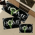 thumbnail image 3 of YIMEIS Home flowers on black background Fall Kitchen Rugs, Xmas Holiday Kitchen Mat Decor Home Decorations, Green Christmas Mats for Kitchen Floor - 16''*24'', 3 of 10