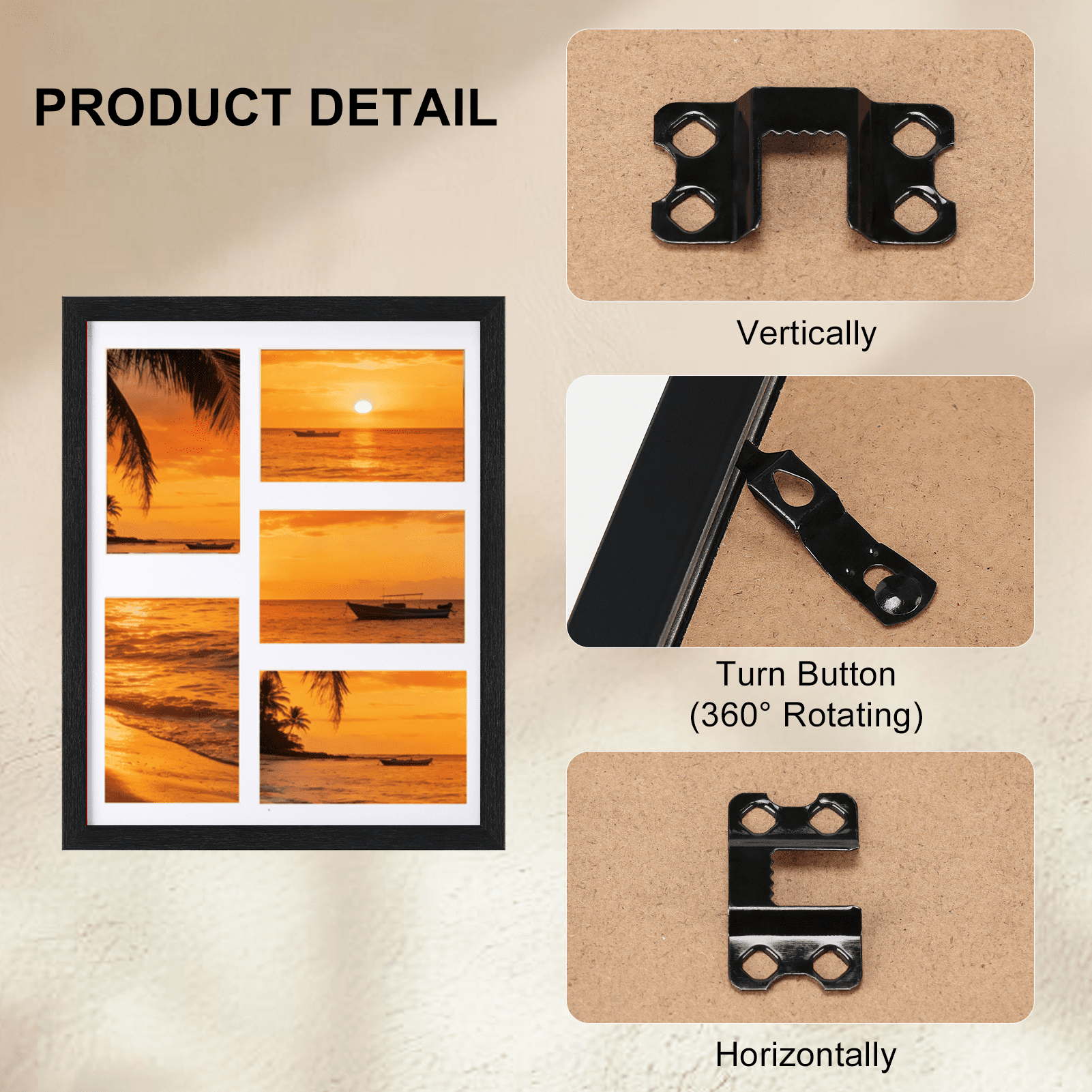 4x6 Black Collage Picture Frames Set of 4