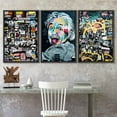 thumbnail image 3 of wall26 Framed Canvas Print Wall Art Set Spray Paint Funny Albert Einstein Graffiti &amp; Street Art Comic Book Illustrations Modern Art Urban Portrait for Living Room, Bedroom, Office - 24"x36&q, 3 of 5